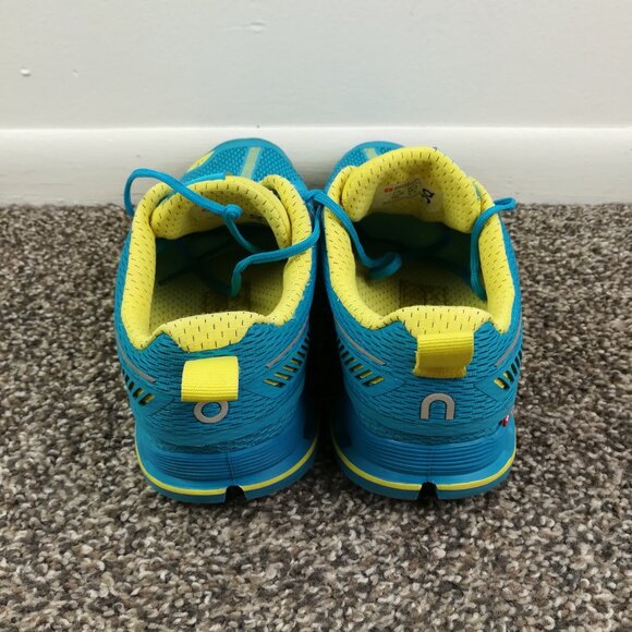 On Cloud Cloudflyer Blue/Yellow Maui/Lemon Running Shoes Womens Size 7.5 - Picture 5 of 10